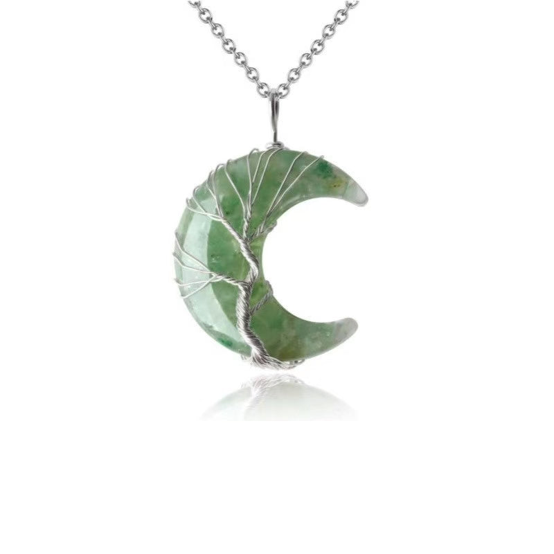 Moon Crystal Tree of Life Necklace 🌈