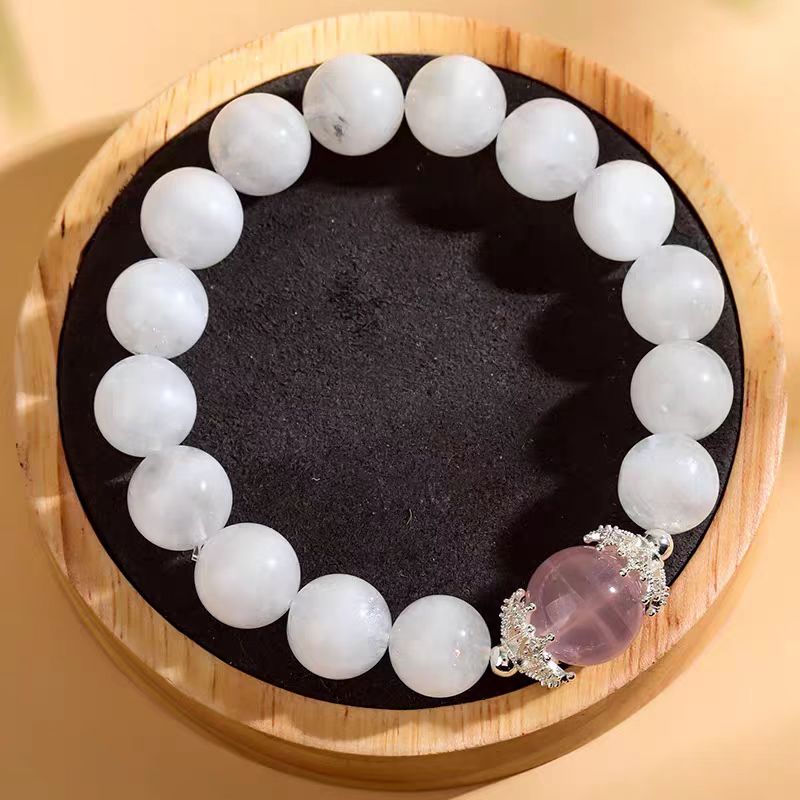 Pure Heart Harmony Bracelet White Quartz & Rose Quartz Crystal