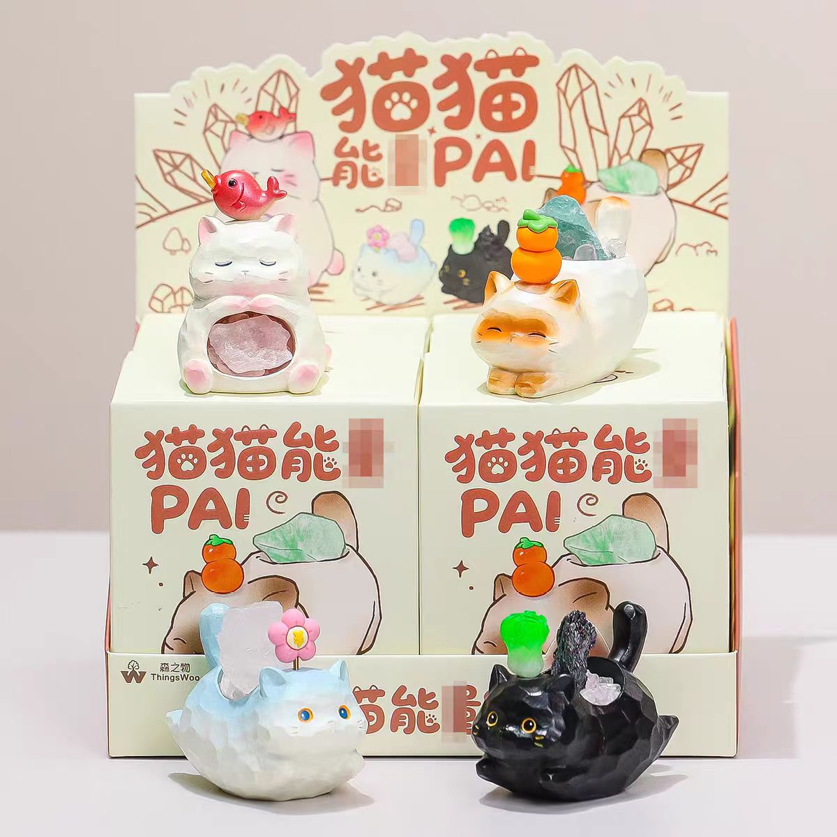 🐾 Cat Energy Crystal Secret Box – Desk Decor Series