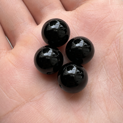 Natural Obsidian Beads: Golden, Silver & Black Sheen | DIY Accent Beads