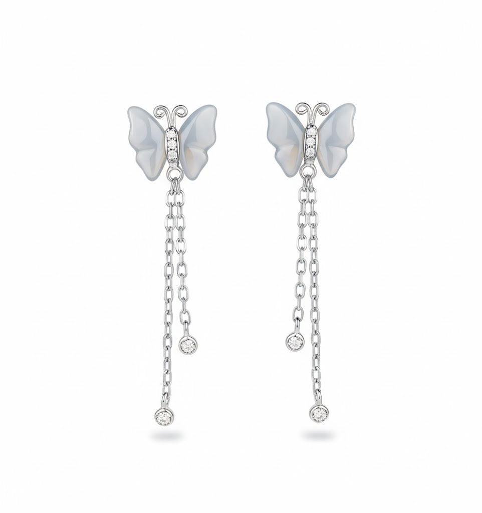 Rose Quartz Crystal Drop Earrings