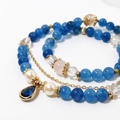 Double-Layer Blue Crystal Bracelet