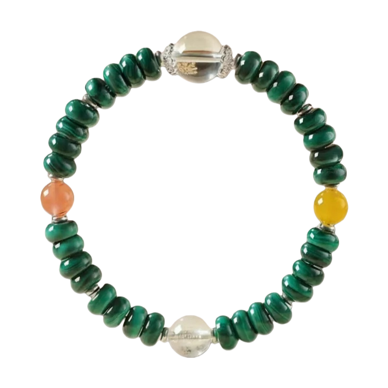 Natural Malachite & Multi-Stone Intentional Bead Bracelet