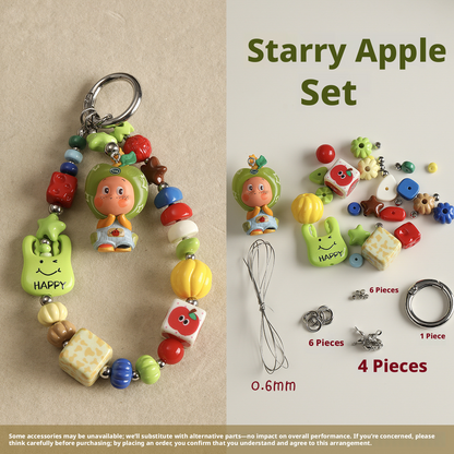 Aesthetic Coquette DIY Phone Strap Kit | Pastel Candy Enamel Bead Mix | Custom Pop Mart Mini Figure Bag Charm | Y2K Beaded Keychain Supplies | Personalized Gift for Blind Box Collectors