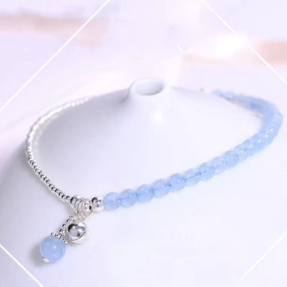 Serene Whisper Blue Chalcedony & Silver Bead