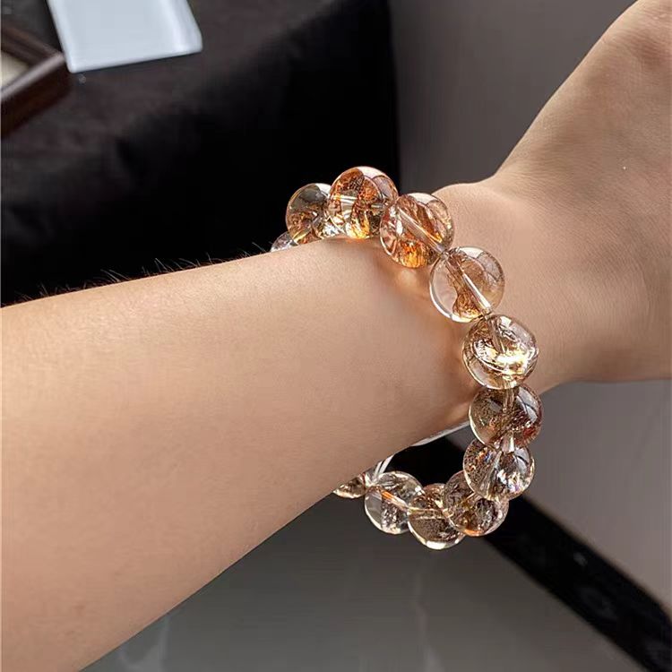 Golden Foil Rutilated Quartz Bracelet