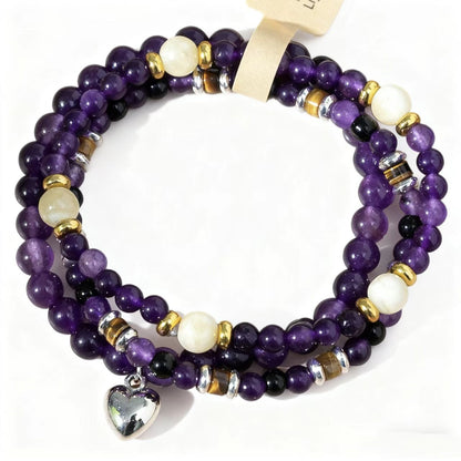 Turquoise  Double Wrap with Heart Charm Bracelet