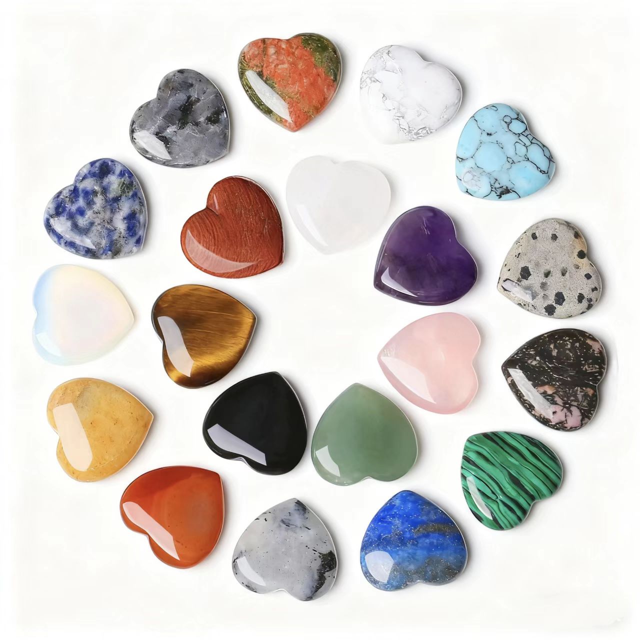 💎 Natural Crystal Heart Stones