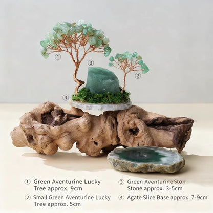 Green Aventurine Crystal Tree on Agate Base