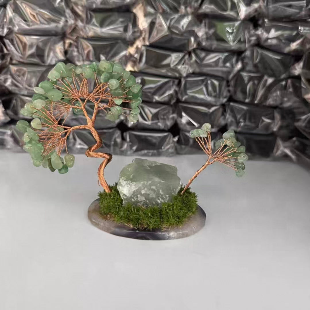 Green Aventurine Crystal Tree on Agate Base