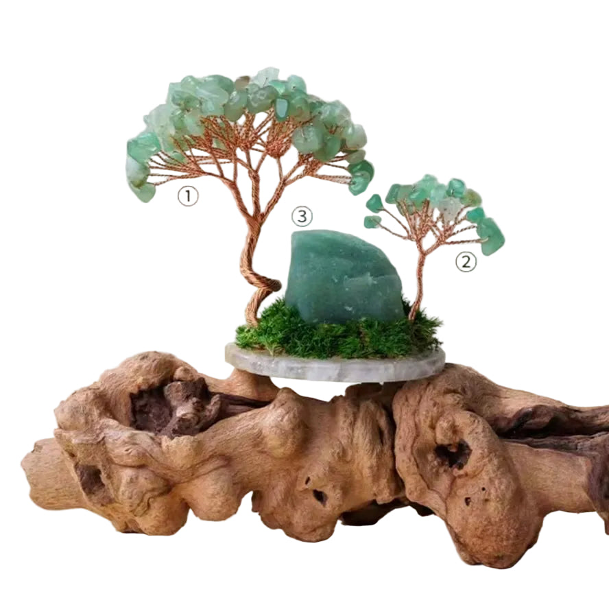 Green Aventurine Crystal Tree on Agate Base