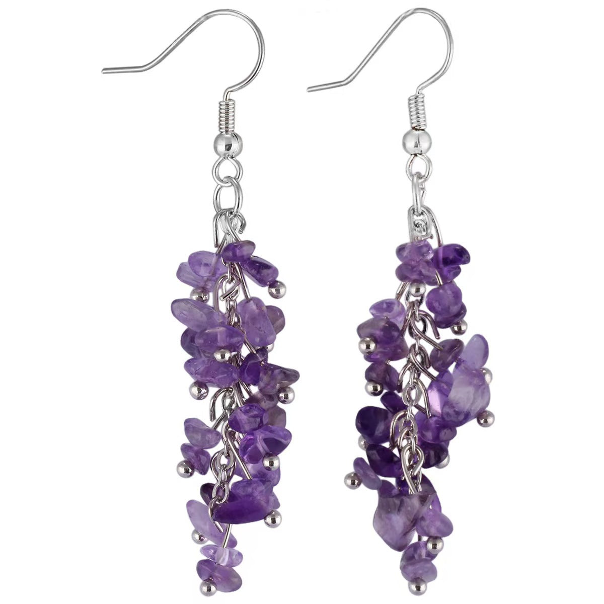 Rainbow Crystal Cluster Drop Earrings