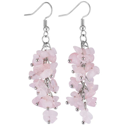 Rainbow Crystal Cluster Drop Earrings