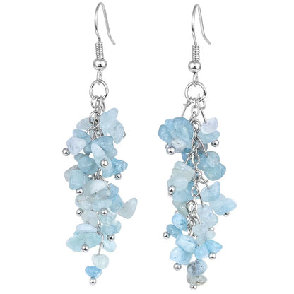 Rainbow Crystal Cluster Drop Earrings