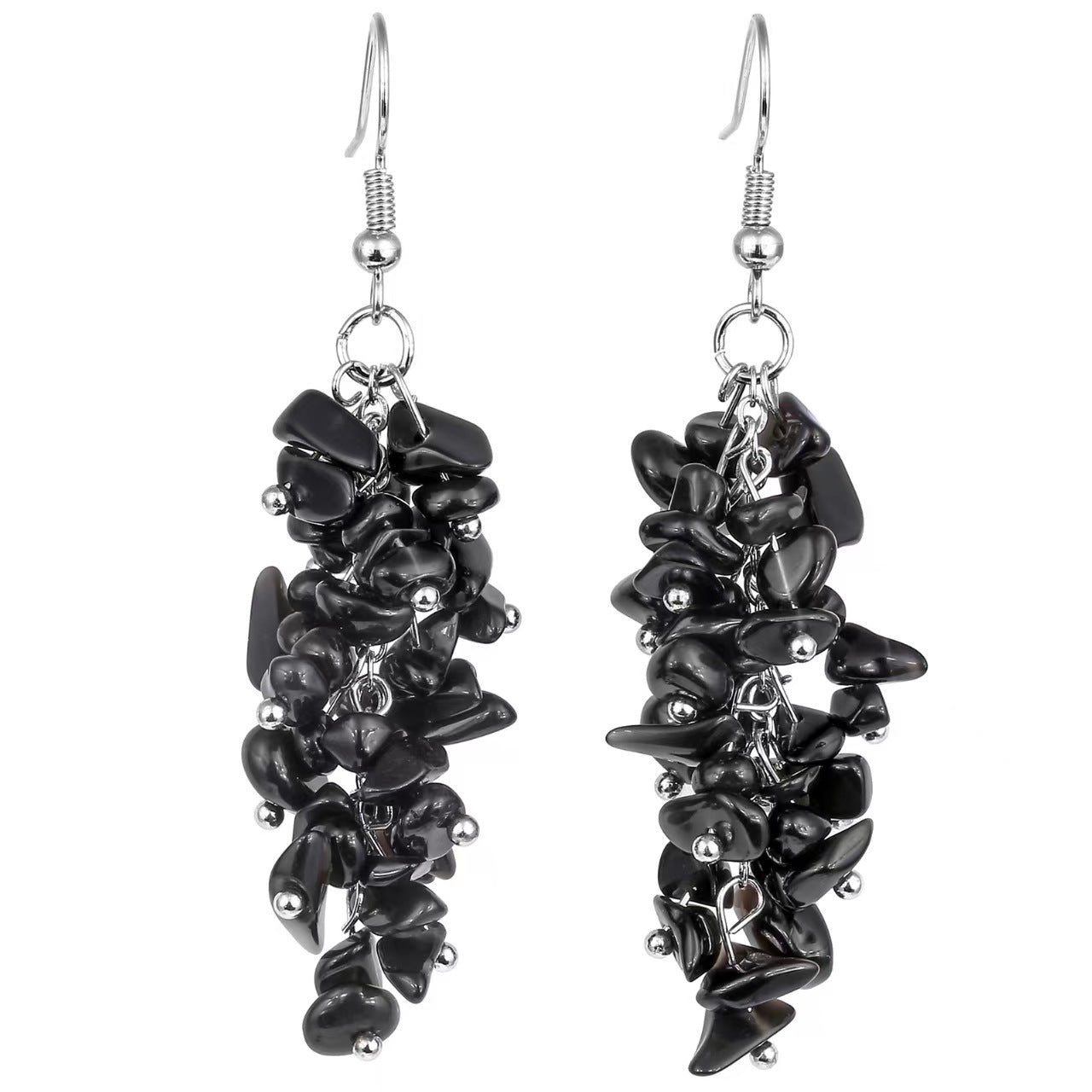 Rainbow Crystal Cluster Drop Earrings