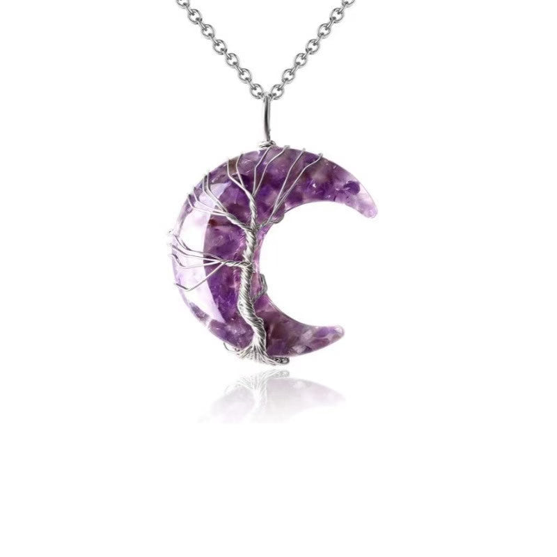 Moon Crystal Tree of Life Necklace 🌈