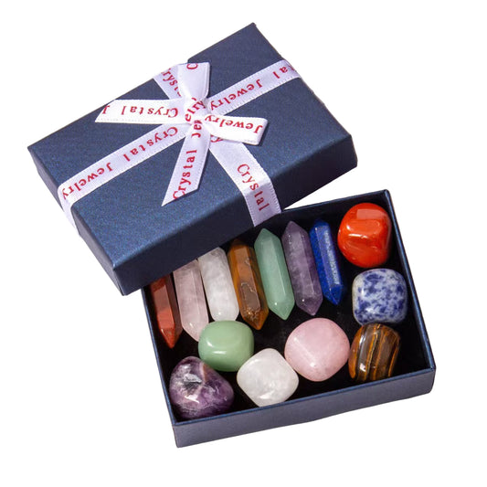 Mixed Natural Raw Stones & Double-Point Towers Set