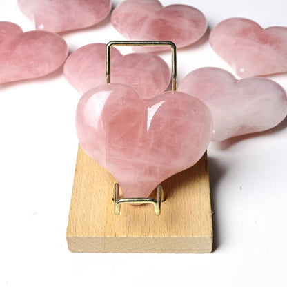 Rose Quartz Heart Palm Stone