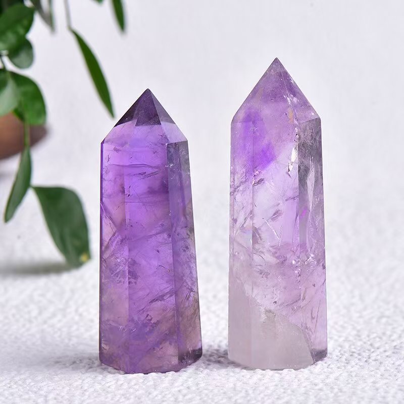 Natural Hexagonal Amethyst Crystal Tower