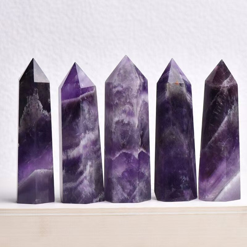 Natural Six-Sided Amethyst Crystal Tower