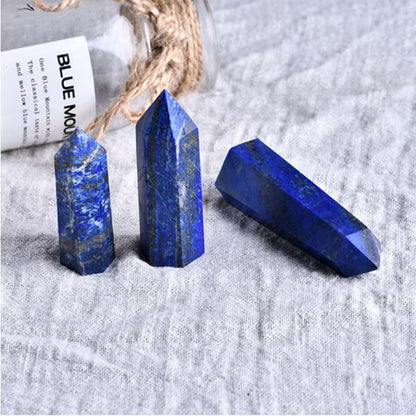 Natural Six-Sided Lapis Lazuli Crystal Tower