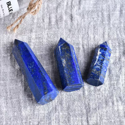 Natural Six-Sided Lapis Lazuli Crystal Tower