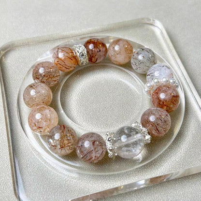 Natural Super Seven & Clear Quartz Bracelet