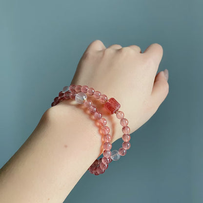 Natural Strawberry Quartz Bracelet