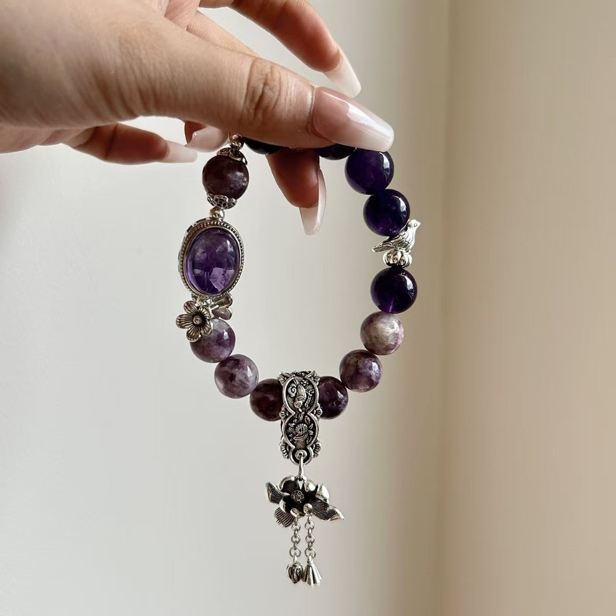 Amethyst Flower Bracelet