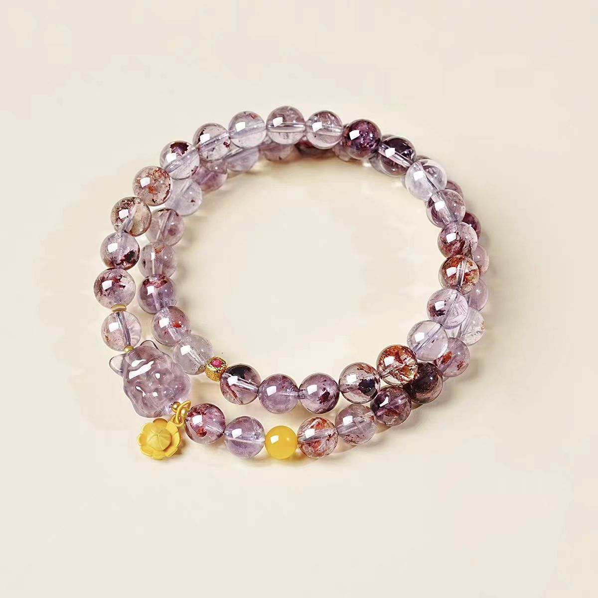 Mystic Amethyst Phantom Double-Layer Bracelet