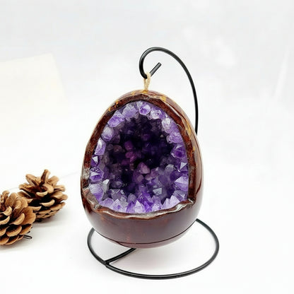 Citrine Crystal Geode LED Night Light