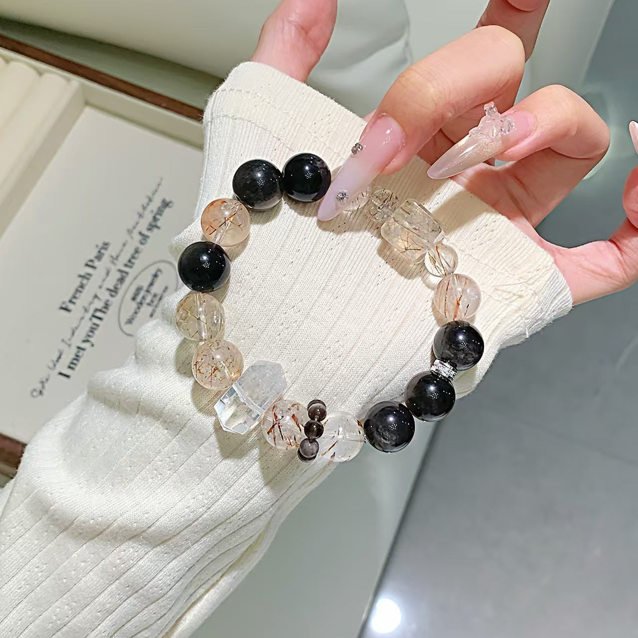 Black Rutile Quartz Protection Bracelet