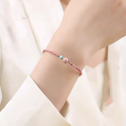Rose Rhodonite Beaded Bracelet