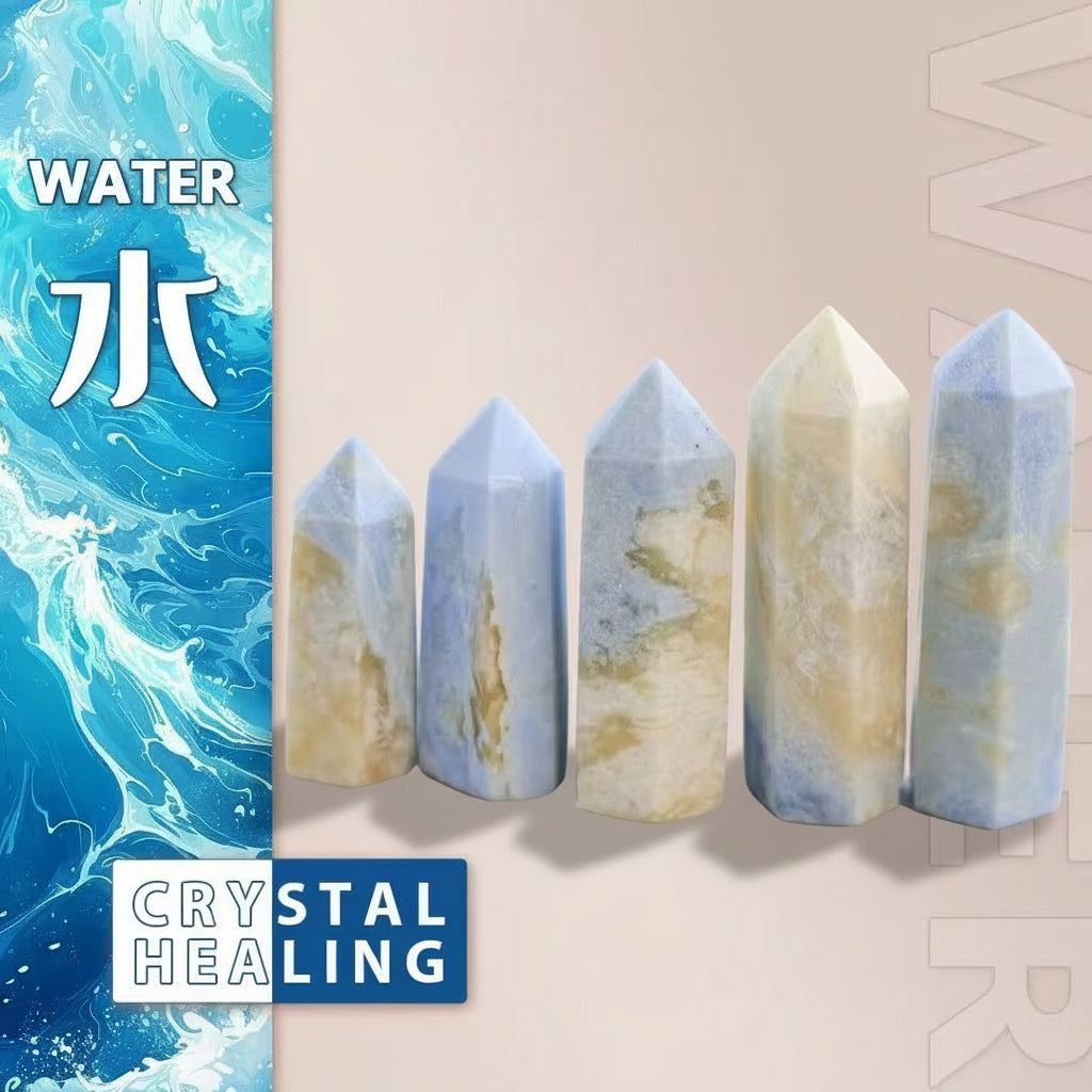 Blue Aragonite Tower – Natural Hexagonal Crystal