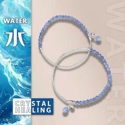 Serene Whisper Blue Chalcedony & Silver Bead