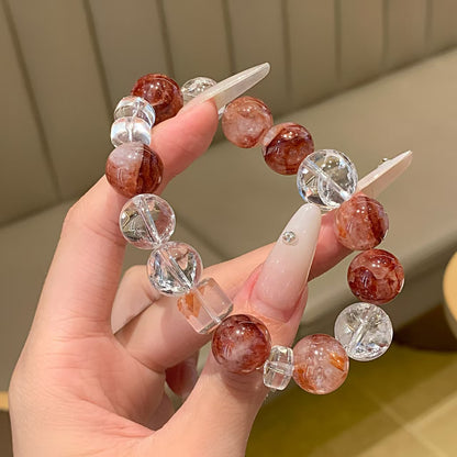 Red Flower Agate Bracelet (8mm)