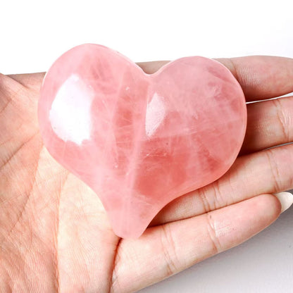 Rose Quartz Heart Palm Stone