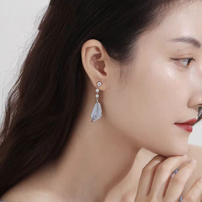 Water Element Blue Crystal Drop Earrings