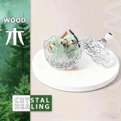 Crystal Herb Diffuser Green Fluorite with Glass Star Cup Aromatherapy Gift for Home & Office