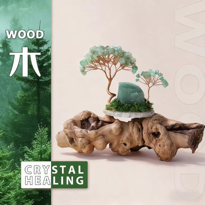 Green Aventurine Crystal Tree on Agate Base