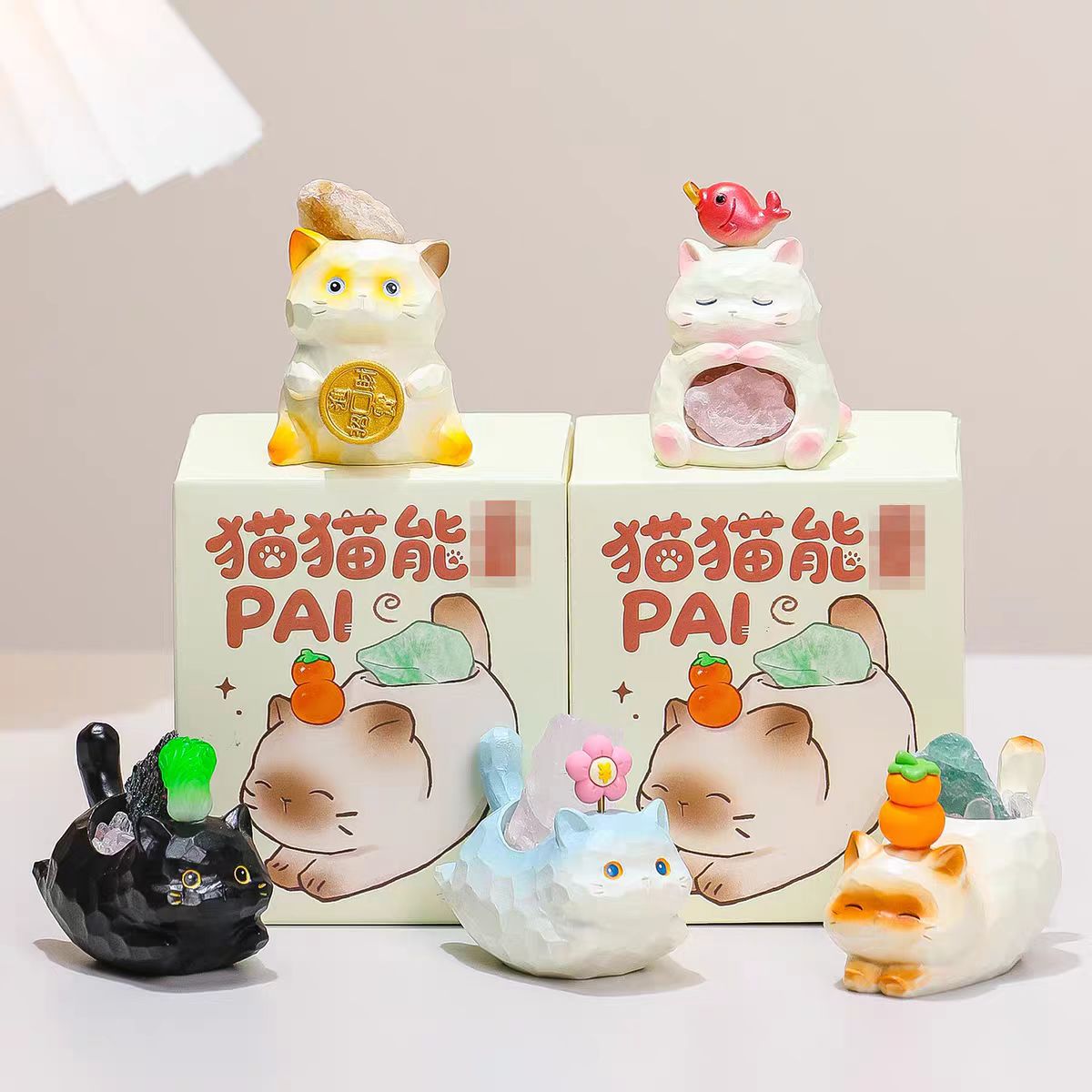 🐾 Cat Energy Crystal Secret Box – Desk Decor Series