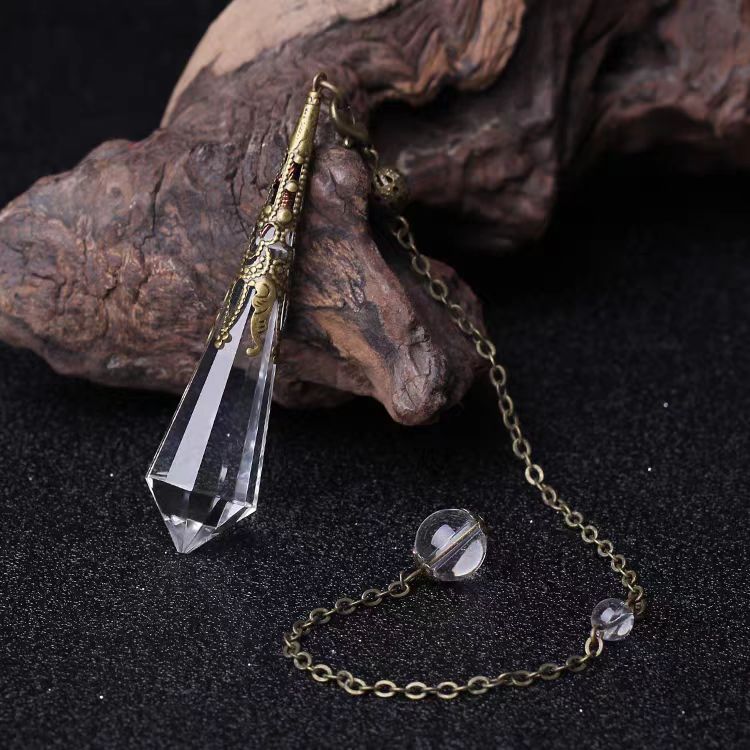 Rose Quartz & Amethyst Faceted Crystal Pendulum