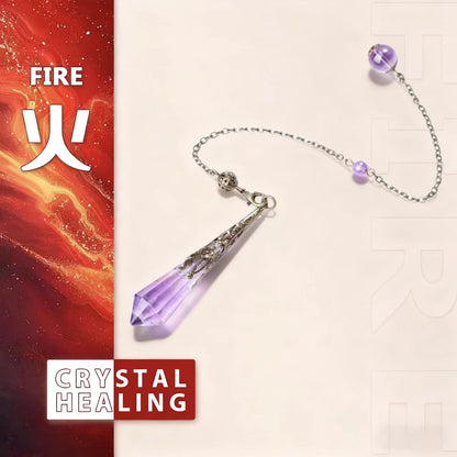 Rose Quartz & Amethyst Faceted Crystal Pendulum