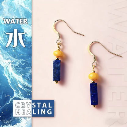 Lapis Lazuli & Yellow Jade Earrings