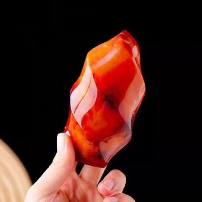 Red Agate Flame Carving
