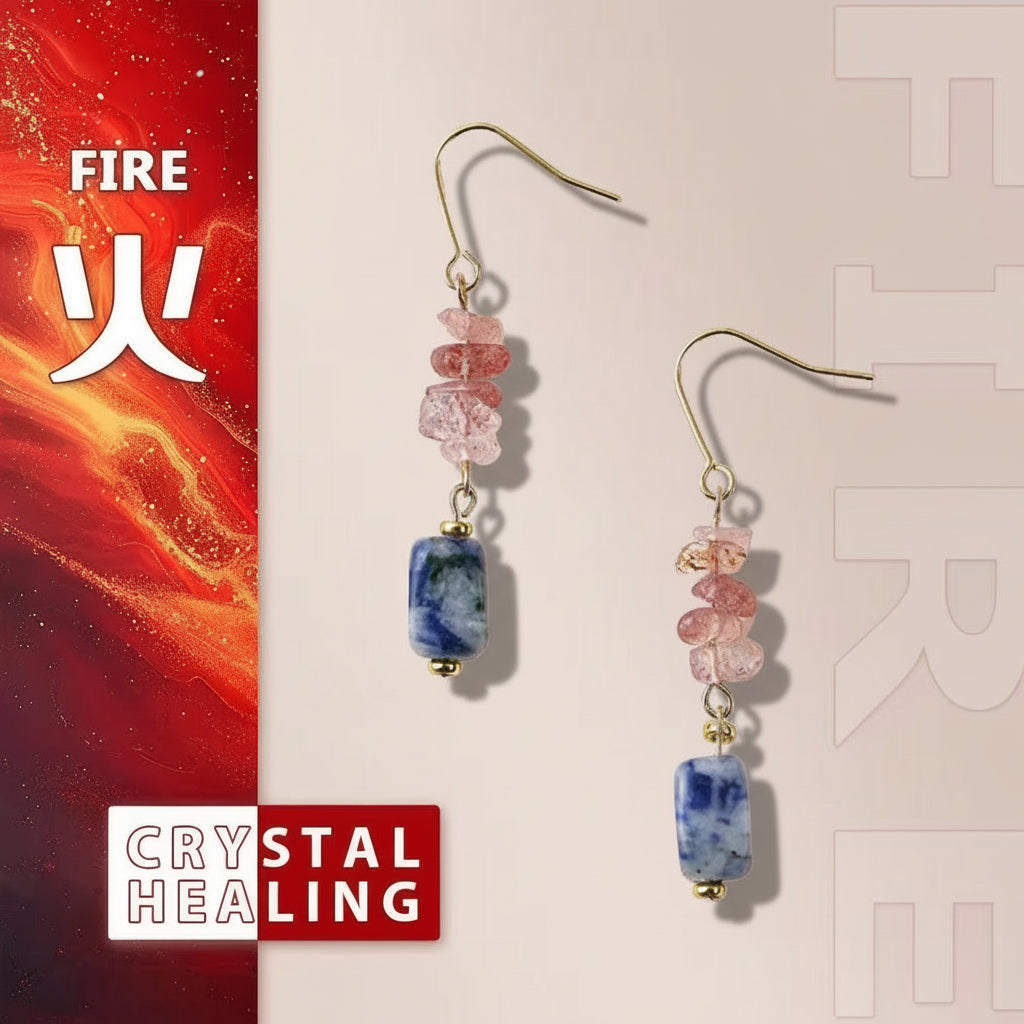 Strawberry Quartz & Sodalite Earrings