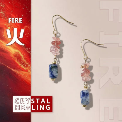 Strawberry Quartz & Sodalite Earrings