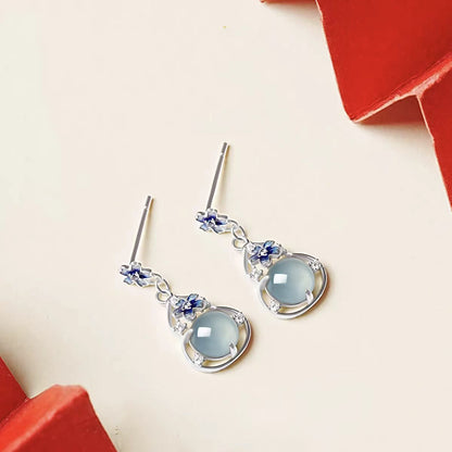 Jade Serenity Earrings — Natural Aquamarine