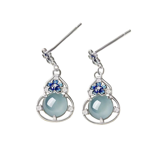 Jade Serenity Earrings — Natural Aquamarine