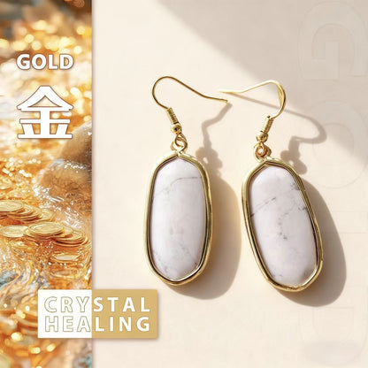 White Howlite Crystal Earrings